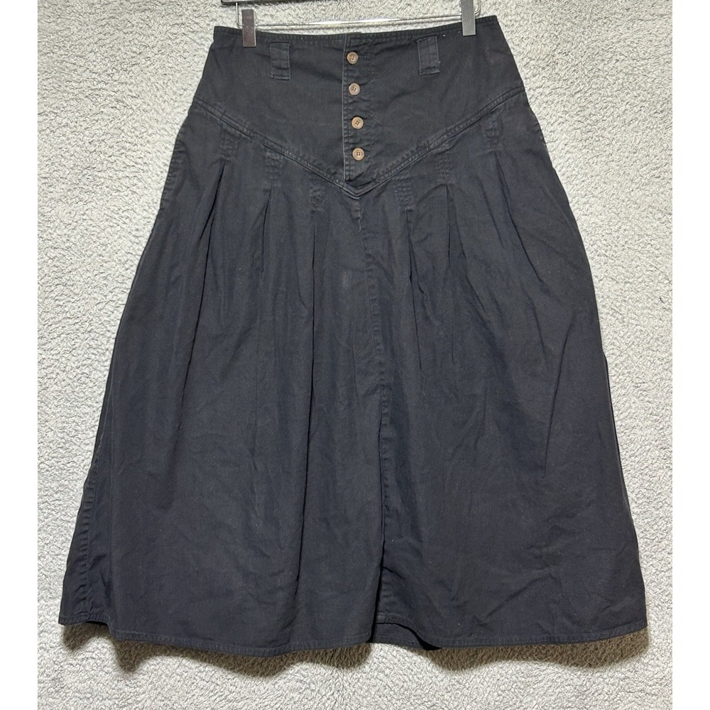 80s Vintage Western Vintage Yoke Denim Swing Skirt Jordache Size 12 30 Waist